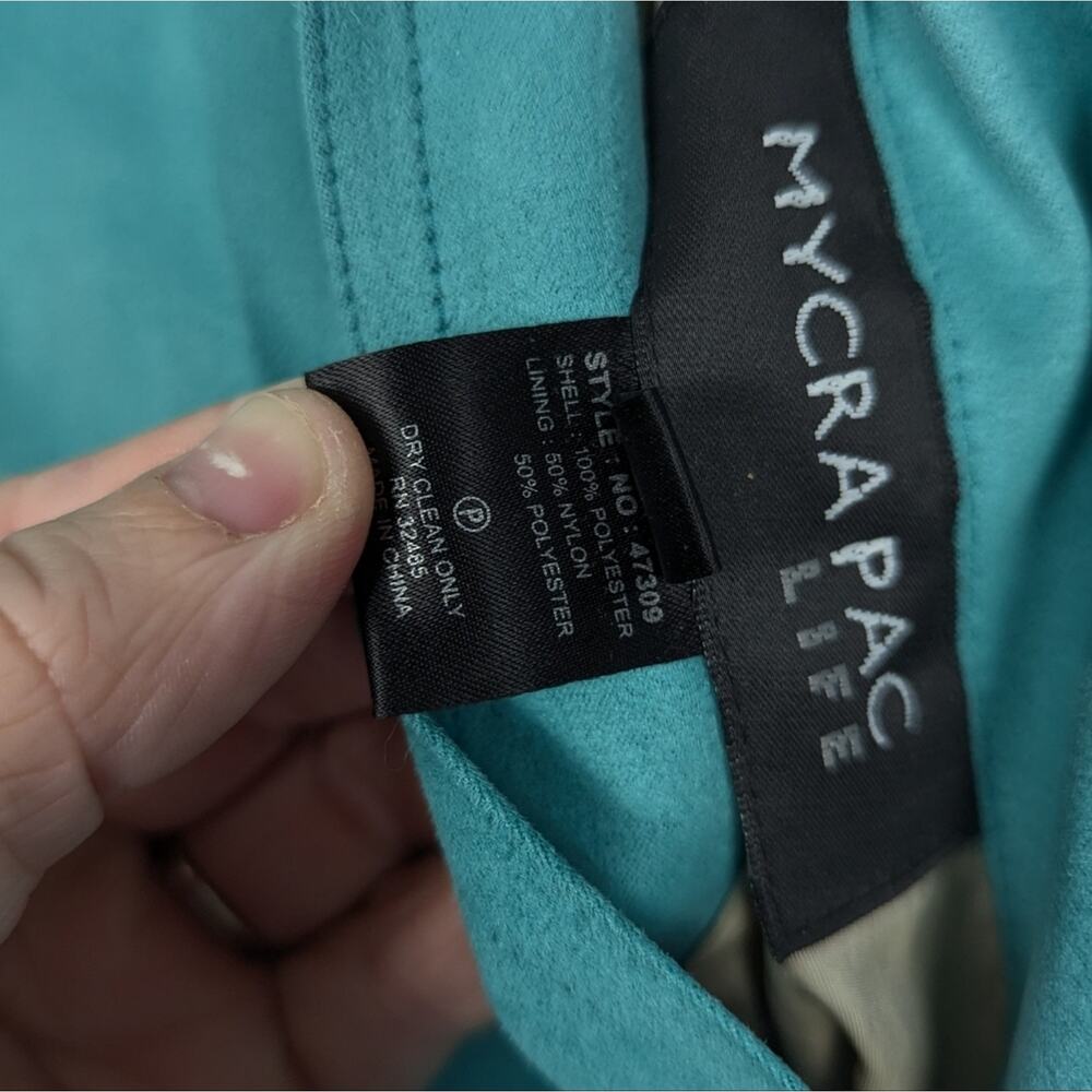 MYCRA PAC Life Teal Blue & Tan Reversible Raincoat Size S - Picture 6 of 6